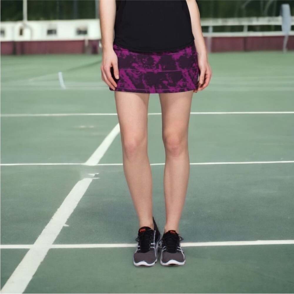 Lululemon Pace Rival Skirt II Breezie Regal Plum Black/Black Sz 8 Regular Tennis